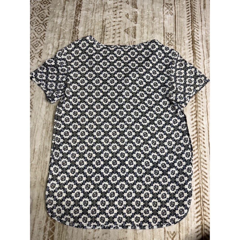 Tory Burch Floral Boho Blouse Shirt Oversized XS Flowy Luxury Resortwear - Picture 8 of 9